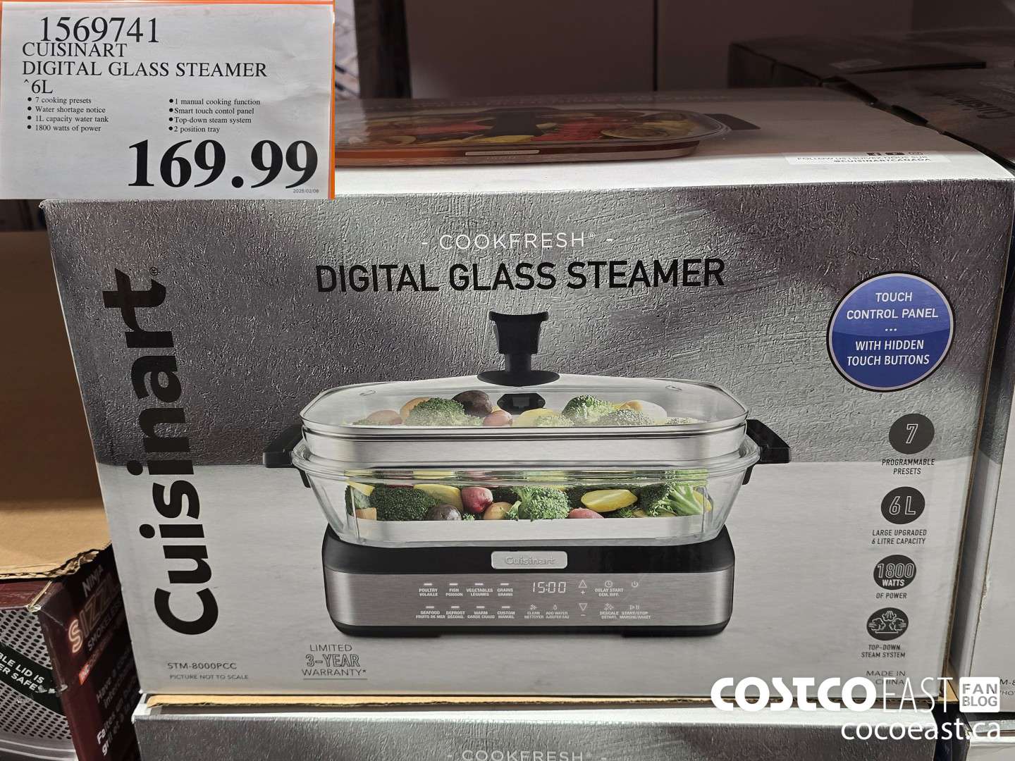 1569741 CUISINART DIGITAL GLASS STEAMER 6L $169.99