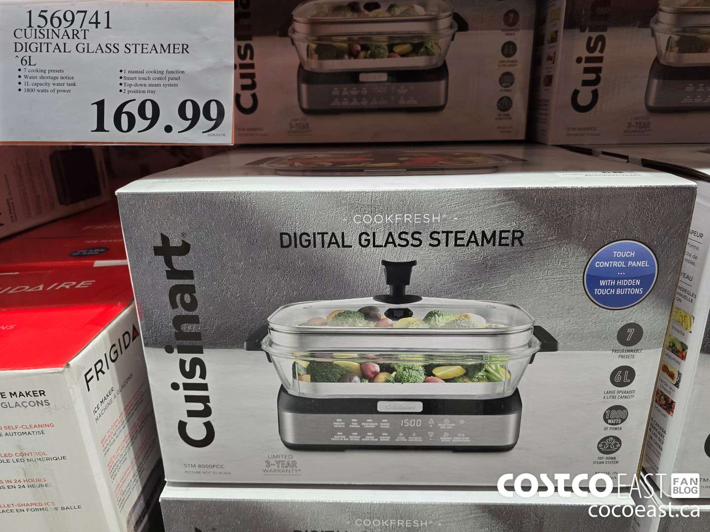 1569741 CUISINART DIGITAL GLASS STEAMER 6L $169.99