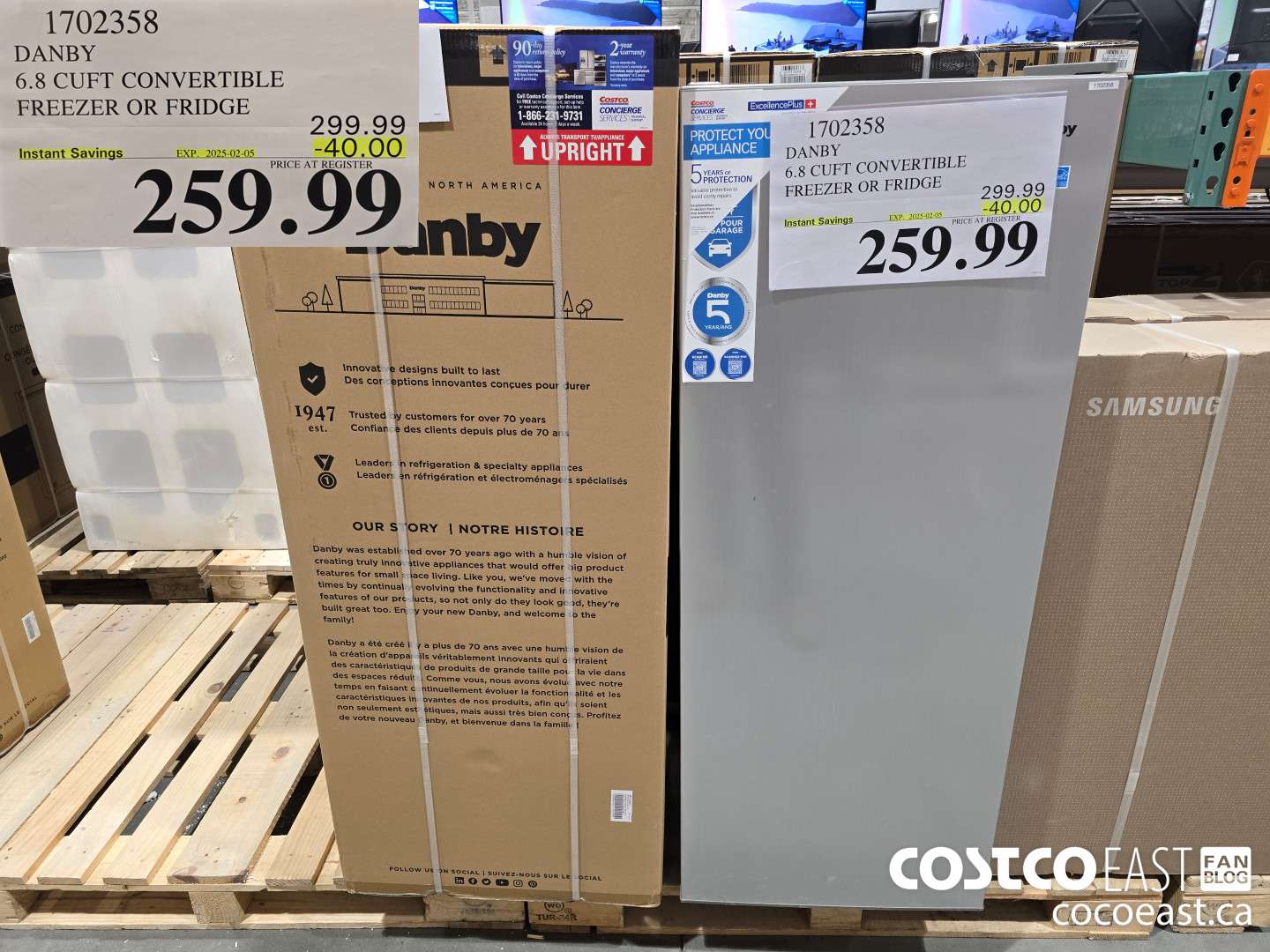 1702358 DANBY 6.8 CUFT CONVERTIBLE FREEZER OR FRIDGE ($40.00 INSTANT SAVINGS EXPIRES ON 2025-02-05) $259.99