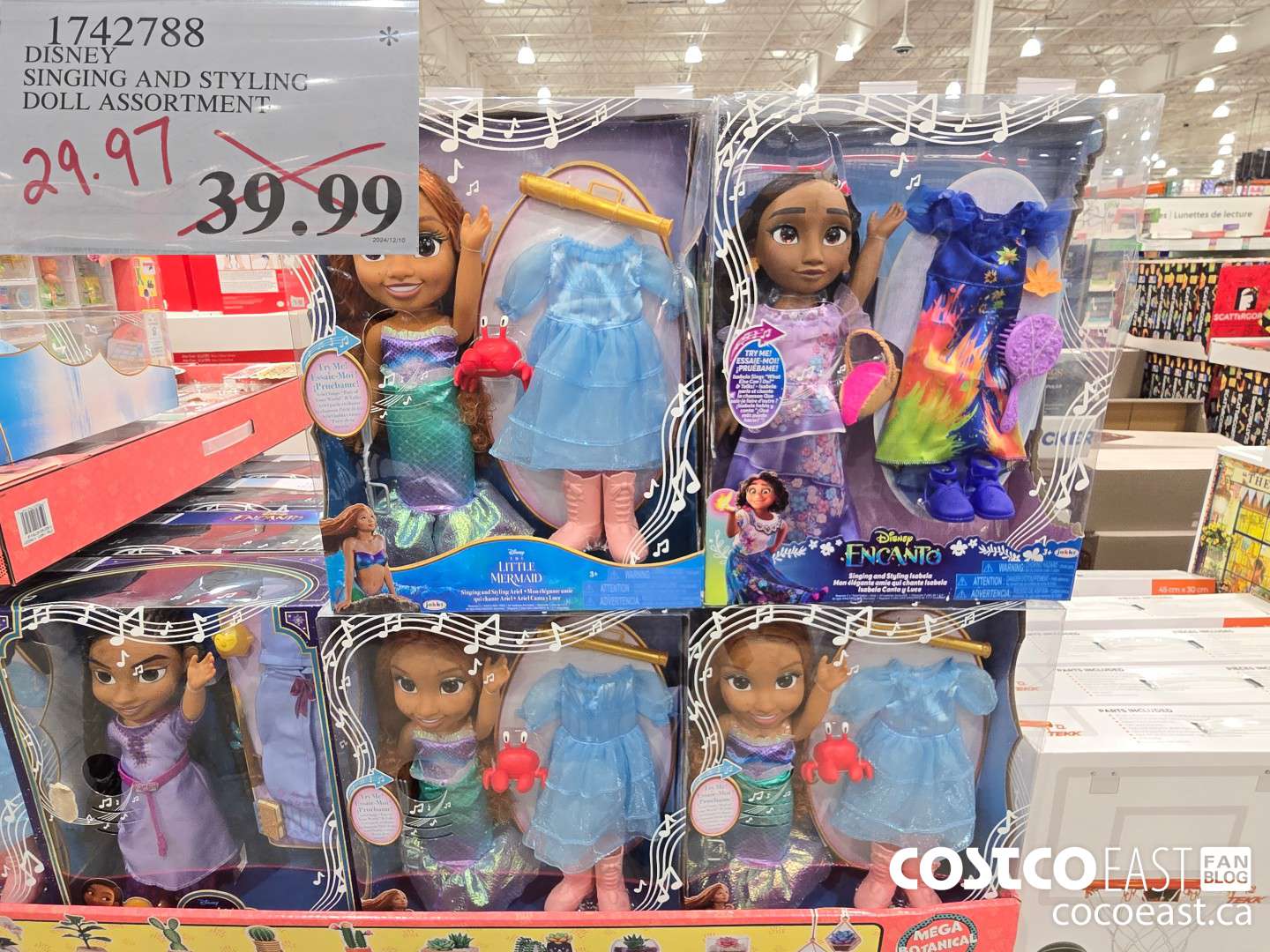 1742788 DISNEY SINGING AND STYLING DOLL ASSORTMENT $29.97