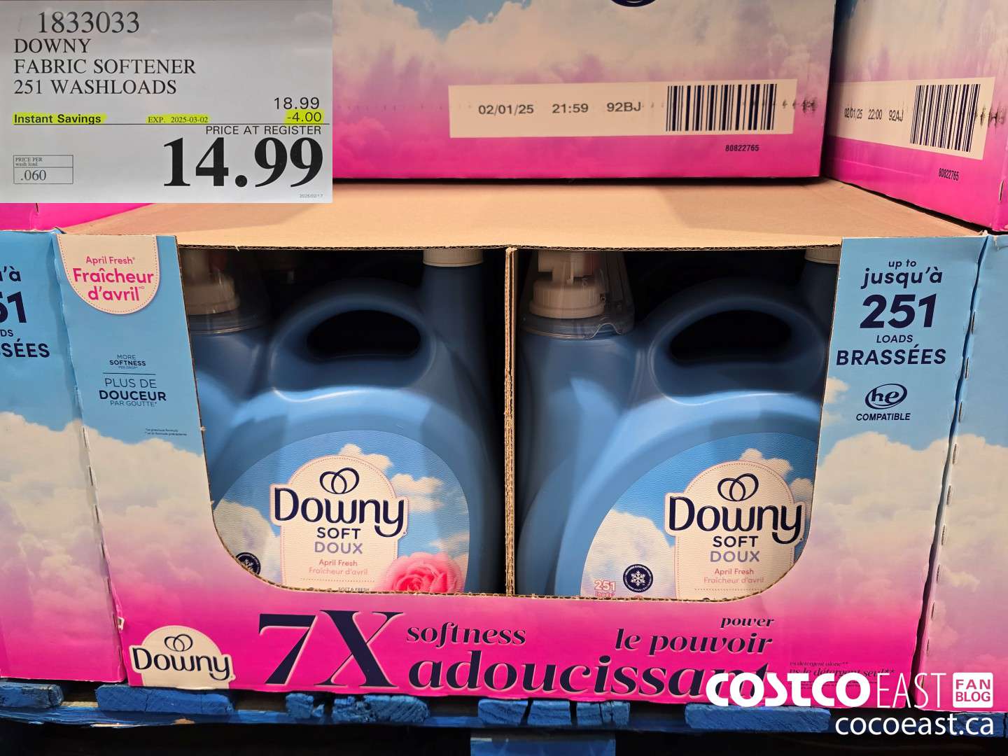 1833033 DOWNY FABRIC SOFTENER 251 WASHLOADS ($4.00 INSTANT SAVINGS EXPIRES ON 2025-03-02) $14.99