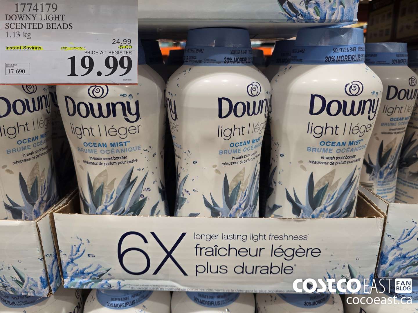 1774179 DOWNY LIGHT SCENTED BEADS 1.13 G ($5.00 INSTANT SAVINGS EXPIRES ON 2025-02-16) $19.99