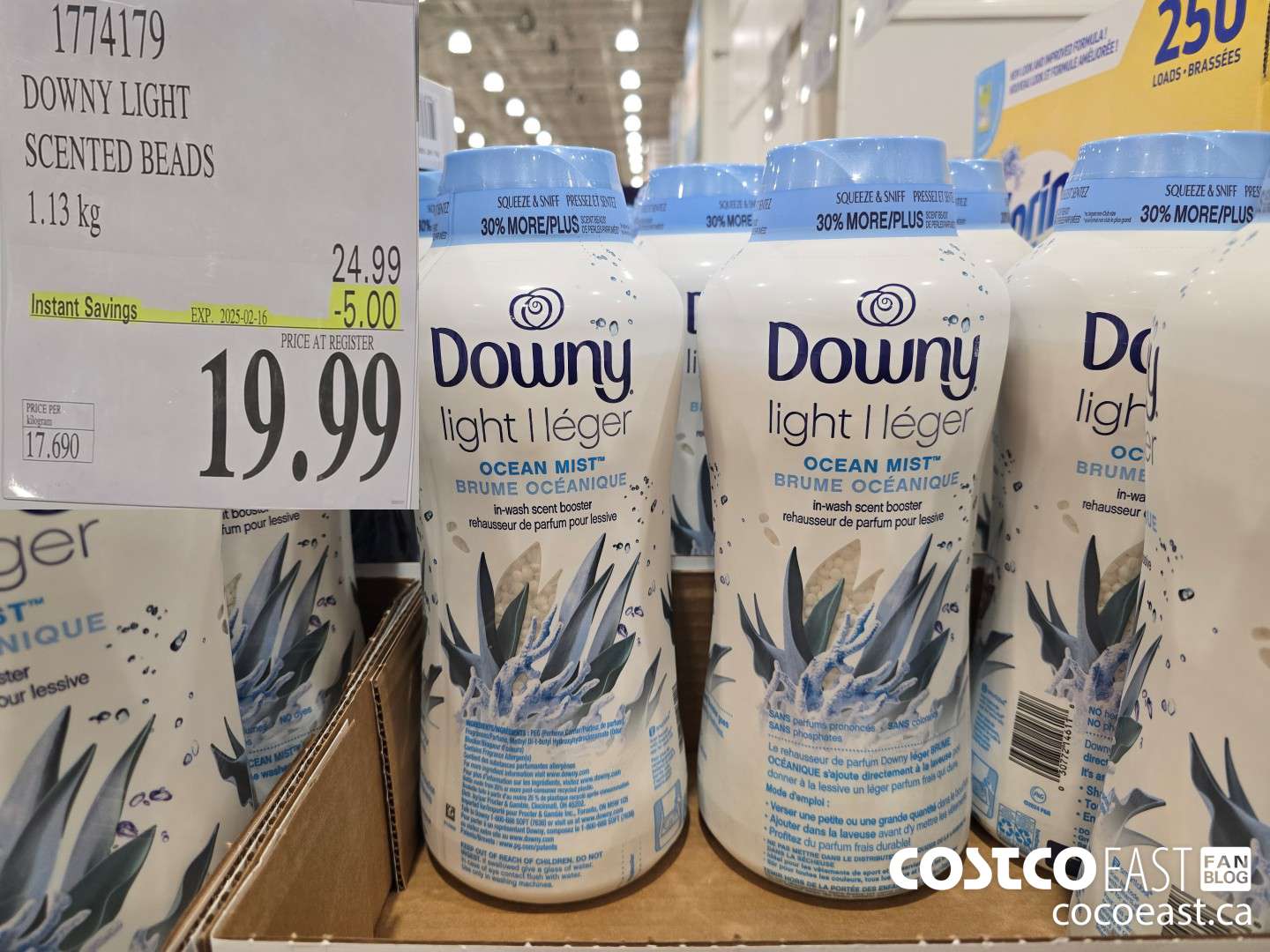 1774179 DOWNY LIGHT SCENTED BEADS 1.13 G ($5.00 INSTANT SAVINGS EXPIRES ON 2025-02-16) $19.99