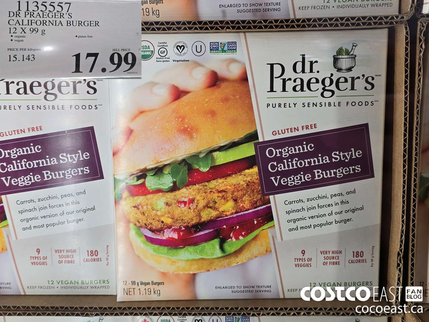 1135557 DR PRAEGER'S CALIFORNIA BURGER 12 X 99G $17.99