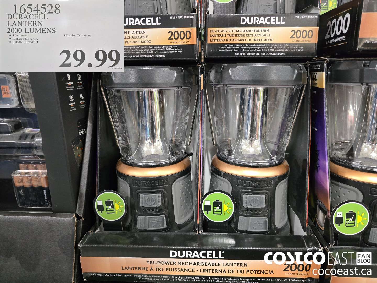 1654528 DURACELL LANTERN 2000 LUMENS $29.99