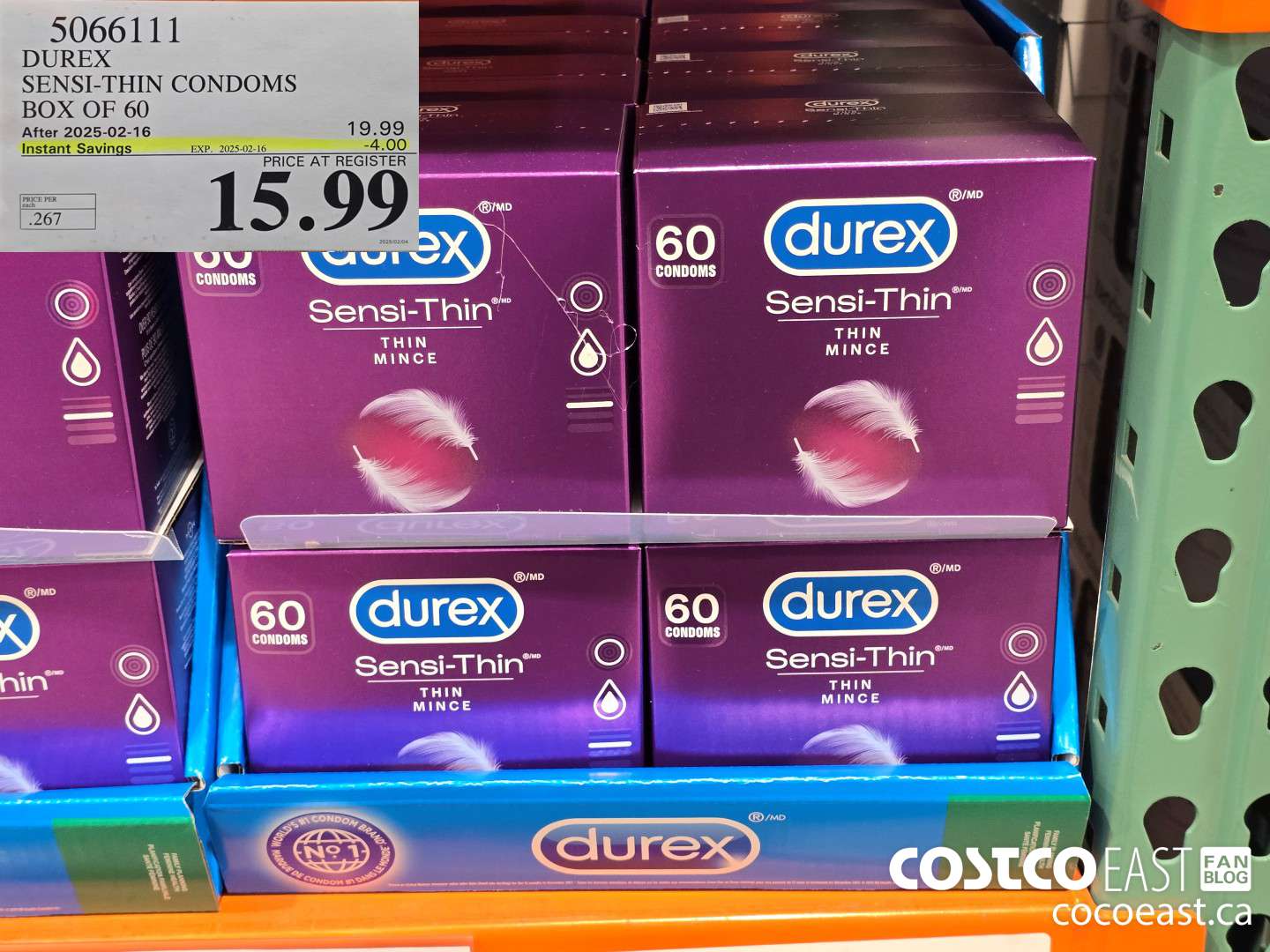 5066111 DUREX SENSI-THIN CONDOMS BOX OF 60 ($4.00 INSTANT SAVINGS EXPIRES ON 2025-02-16) $15.99