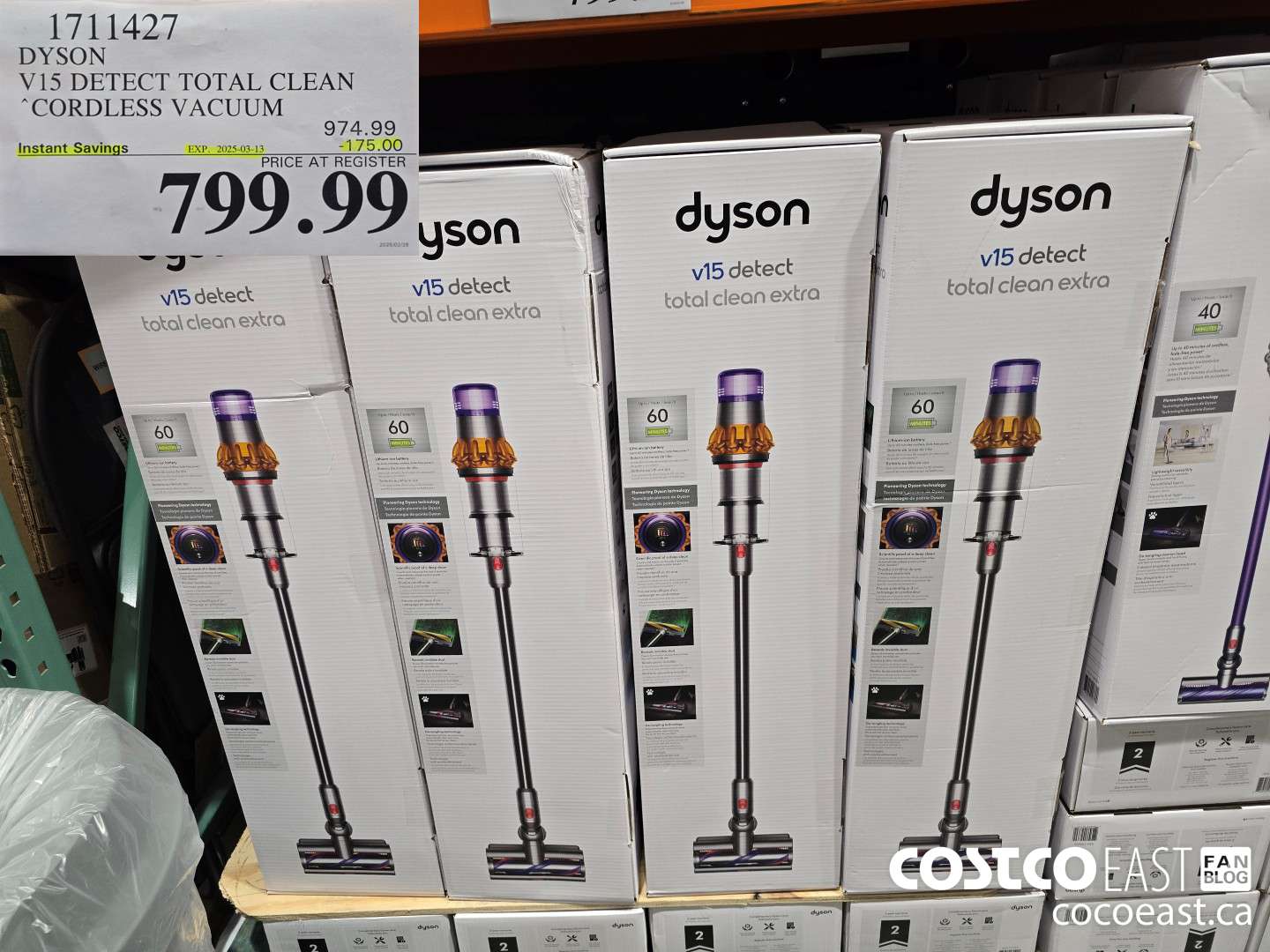 1711427 DYSON V15 DETECT TOTAL CLEAN CORDLESS VACUUM ($175.00 INSTANT SAVINGS EXPIRES ON 2025-03-13) $799.99