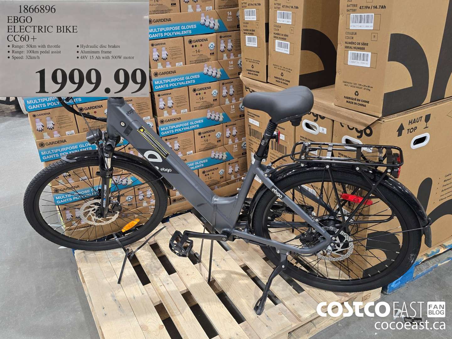 1866896 EBGO ELECTRIC BIKE CC60 + $1999.99