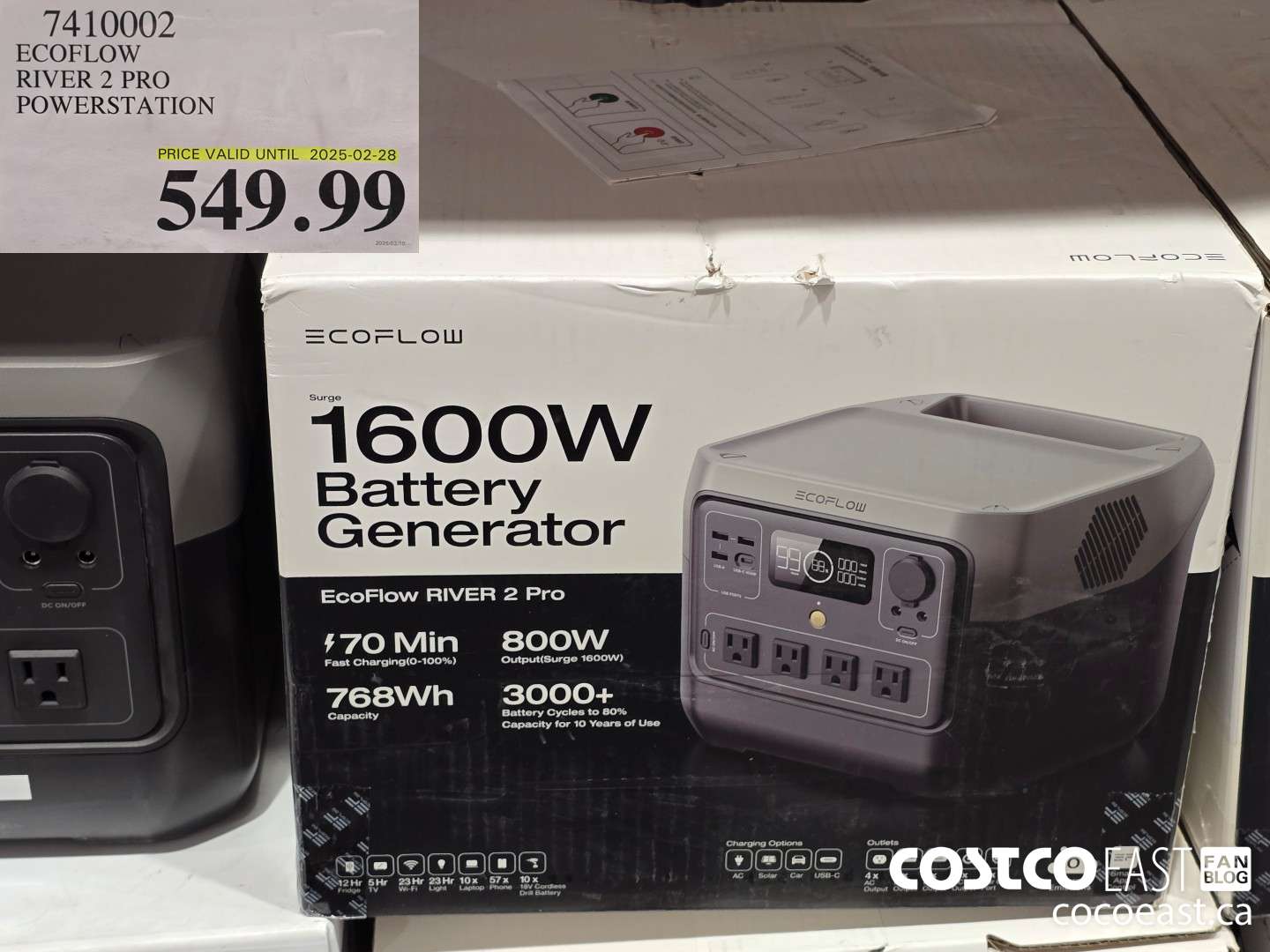 7410002 ECOFLOW RIVER 2 PRO POWERSTATION $549.99