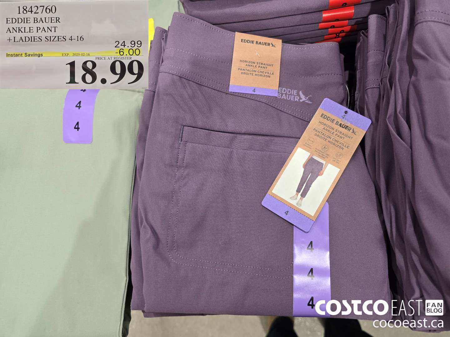 1842760 EDDIE BAUER ANKLE PANT + LADIES SIZES 4-16 ($6.00 INSTANT SAVINGS EXPIRES ON 2025-02-16) $18.99