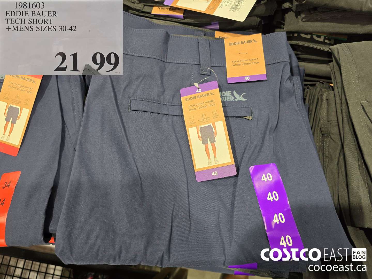 1981603 EDDIE BAUER TECH SHORT +MENS SIZES 30-42 $21.99