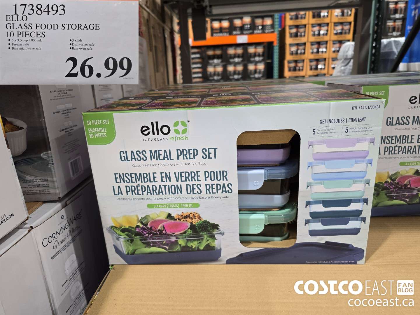 1738493 ELLO GLASS FOOD STORAGE 10 PIECES $26.99