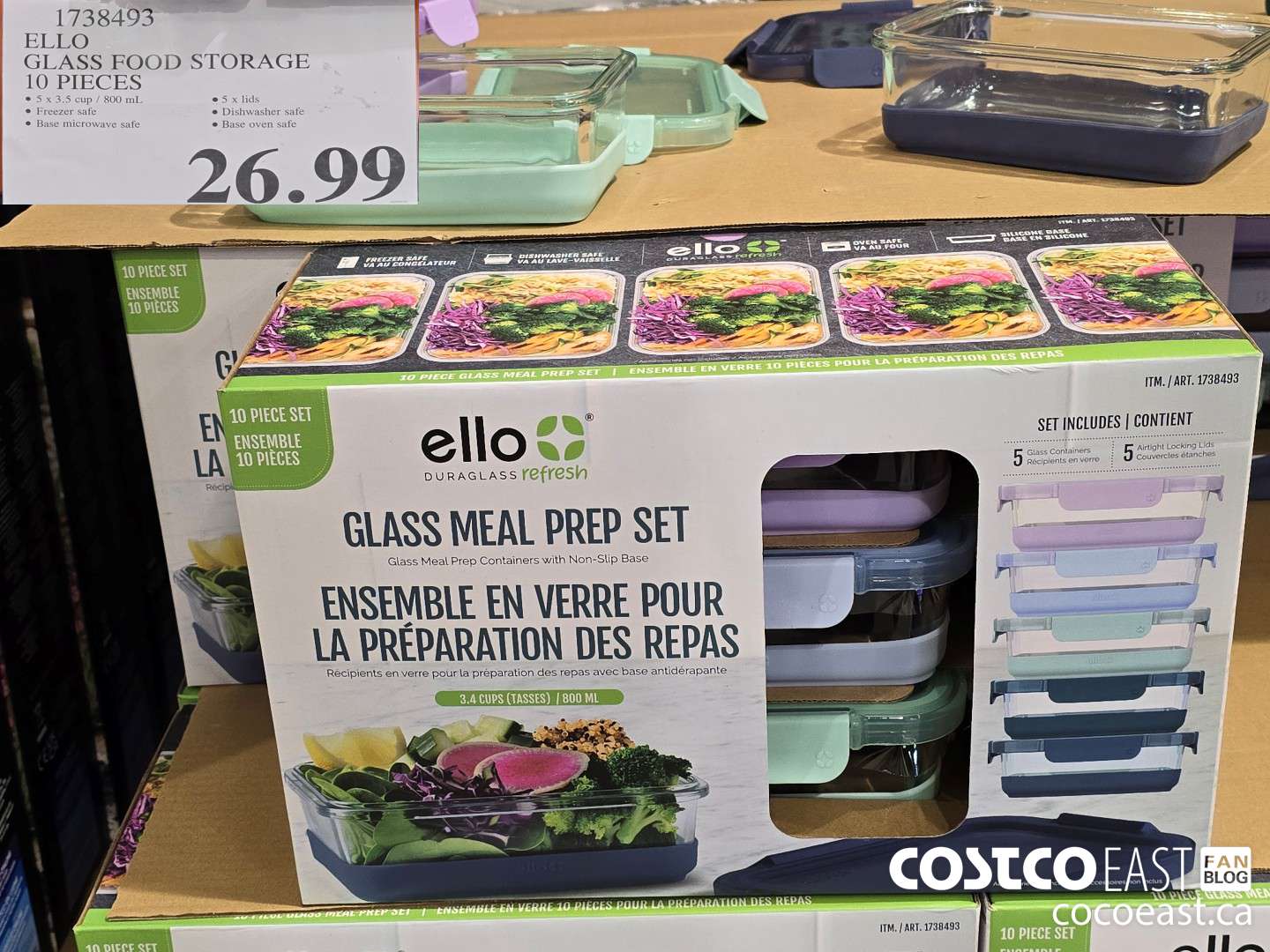 1738493 ELLO GLASS FOOD STORAGE 10 PIECES $26.99