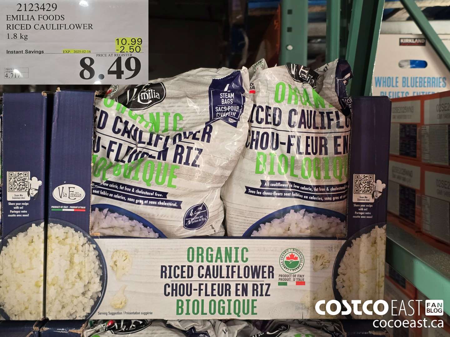 2123429 EMILIA FOODS RICED CAULIFLOWER 1.8 kg ($2.50 INSTANT SAVINGS EXPIRES ON 2025-02-16) $8.49
