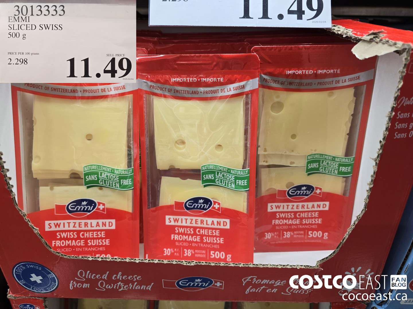 3013333 EMMI SLICED SWISS 500 g $11.49