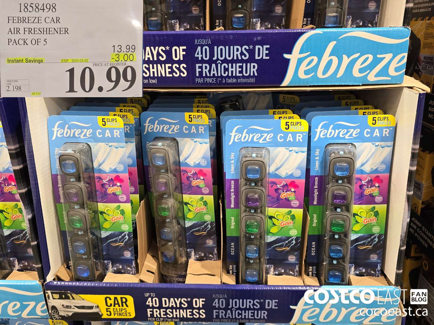 1858498 FEBREZE CAR AIR FRESHENER PACK OF 5 ($3.00 INSTANT SAVINGS EXPIRES ON 2025-03-02) $10.99