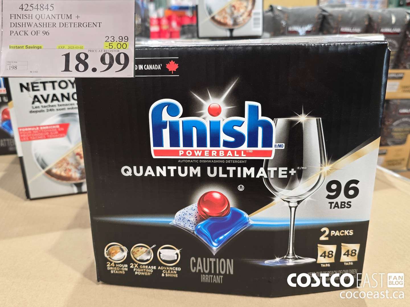 4254845 FINISH QUANTUM + DISHWASHER DETERGENT PACK OF 96 ($5.00 INSTANT SAVINGS EXPIRES ON 2025-03-02) $18.99