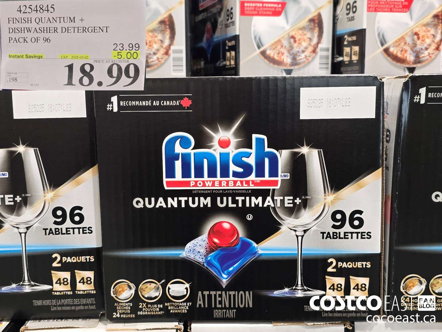 4254845 FINISH QUANTUM + DISHWASHER DETERGENT PACK OF 96 ($5.00 INSTANT SAVINGS EXPIRES ON 2025-03-02) $18.99