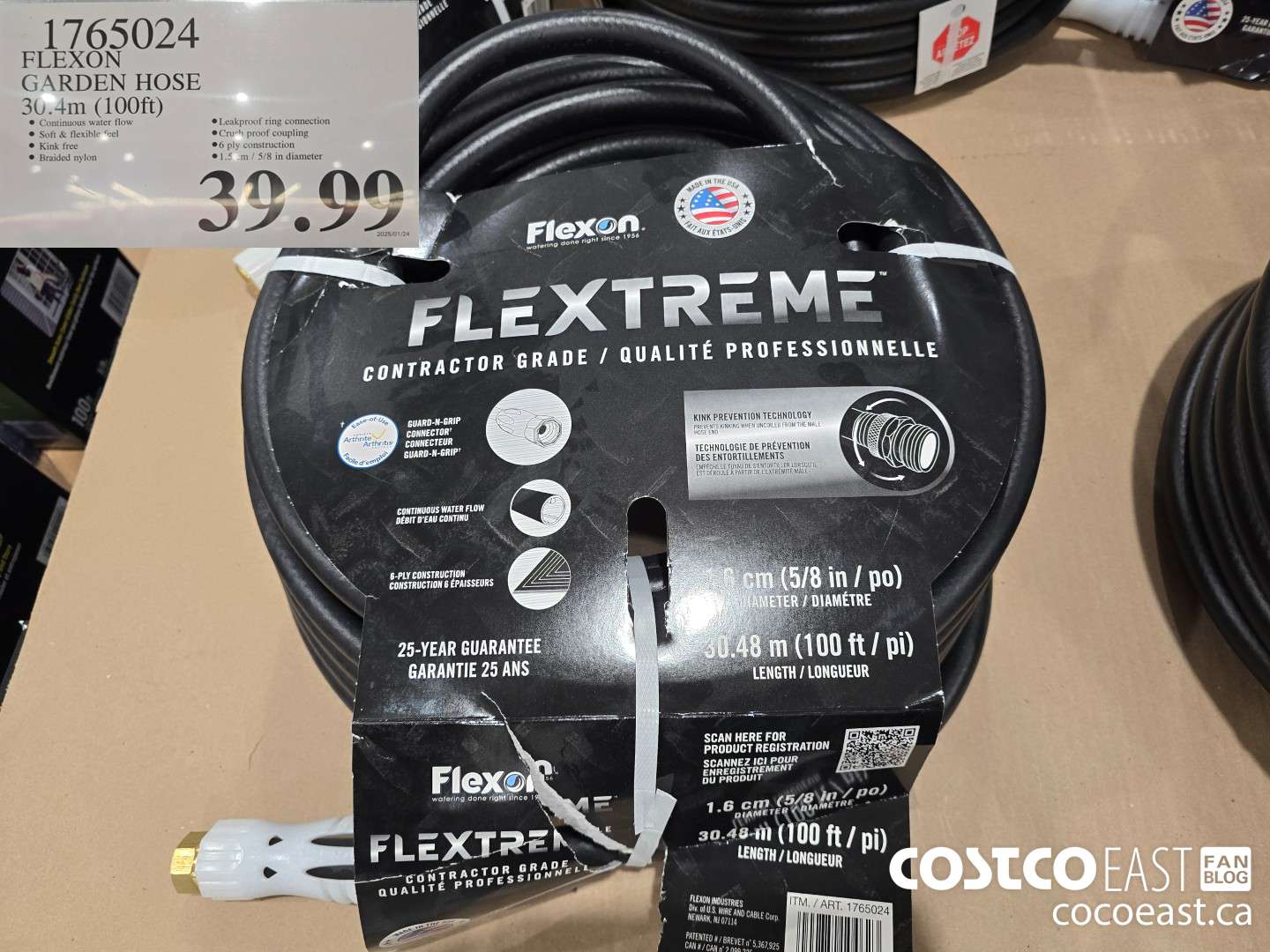 1765024 FLEXON GARDEN HOSE 30.4M (100 ft) $39.99