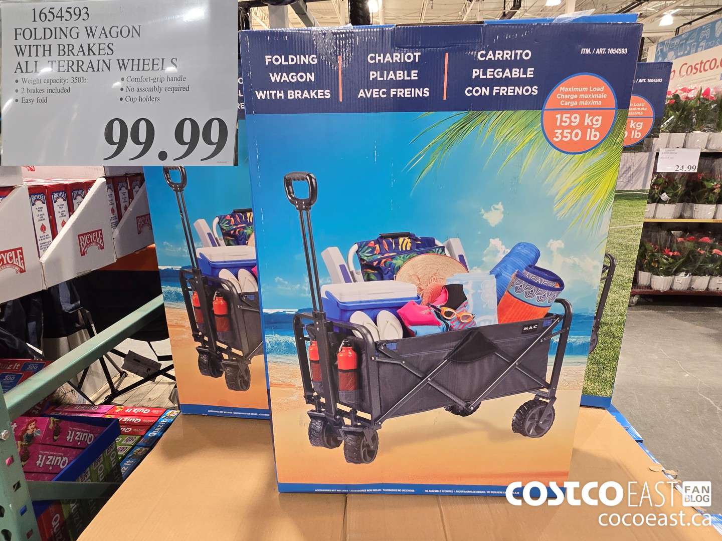 1654593 FOLDING WAGON WITH BRAKES ALL-TERRAIN WHEELS $999.99