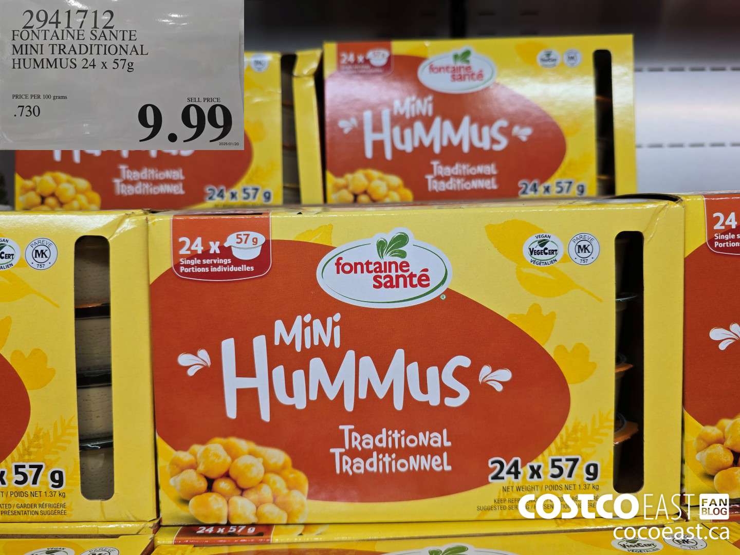 2941712 FONTAINE SANTE MINI TRADITIONAL HUMMUS 24 x 57g $9.99