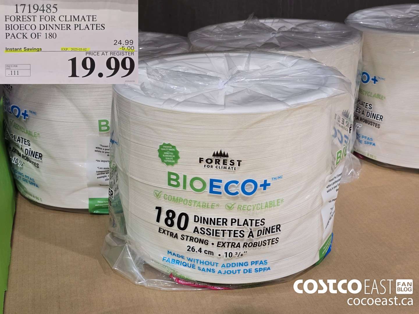 1719485 FOREST FOR CLIMATE BIOECO DINNER PLATES PACK OF 180 ($5.00 INSTANT SAVINGS EXPIRES ON 2025-03-02) $19.99