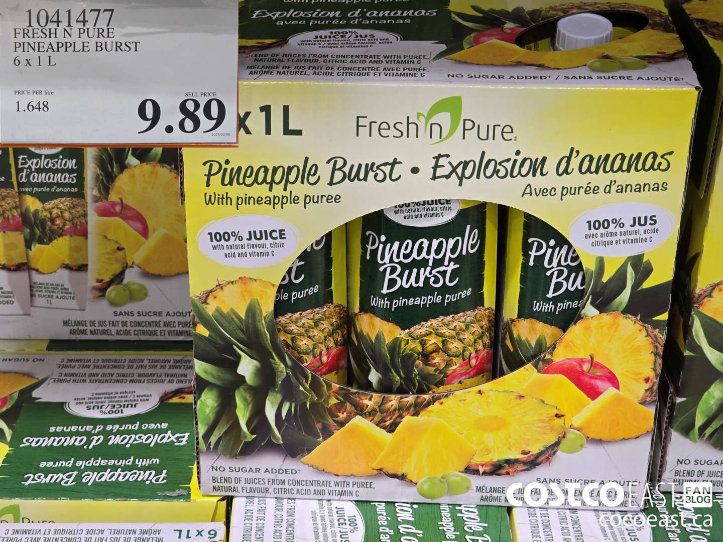 1041477 FRESH N PURE PINEAPPLE BURST 6 X 1L $9.89