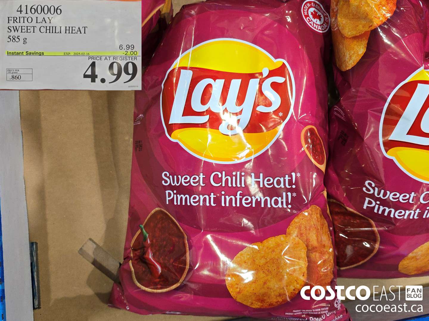 4160006 FRITO LAY SWEET CHILI HEAT 585 g ($2.00 INSTANT SAVINGS EXPIRES ON 2025-02-16) $4.99
