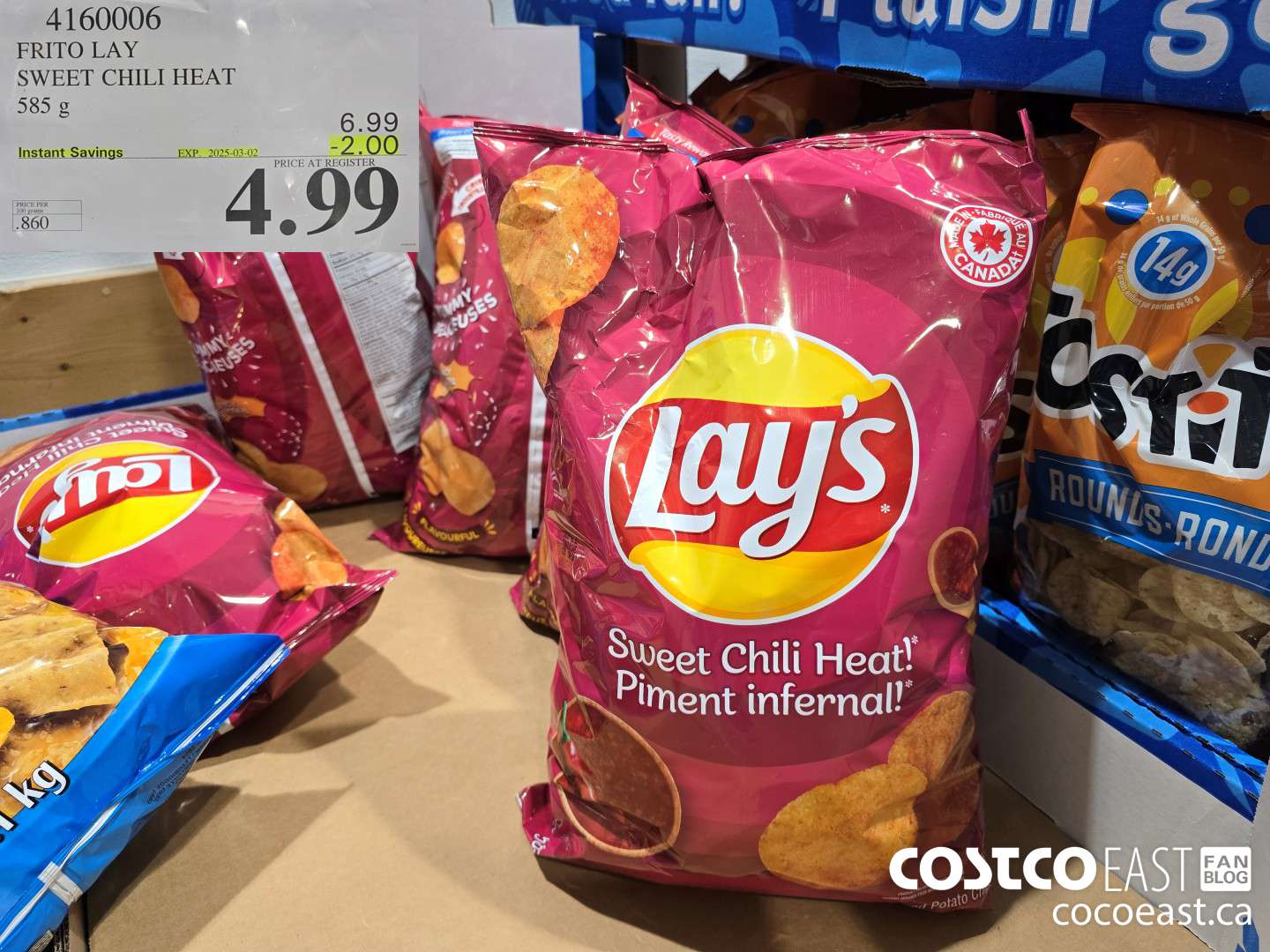 4160006 FRITO LAY SWEET CHILI HEAT 585 g ($2.00 INSTANT SAVINGS EXPIRES ON 2025-03-02) $4.99
