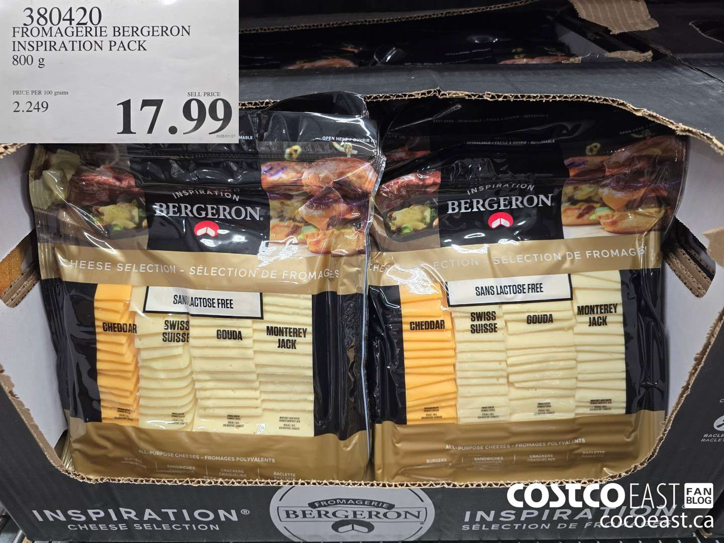 380420 FROMAGERIE BERGERON INSPIRATION PACK 800 G $17.99