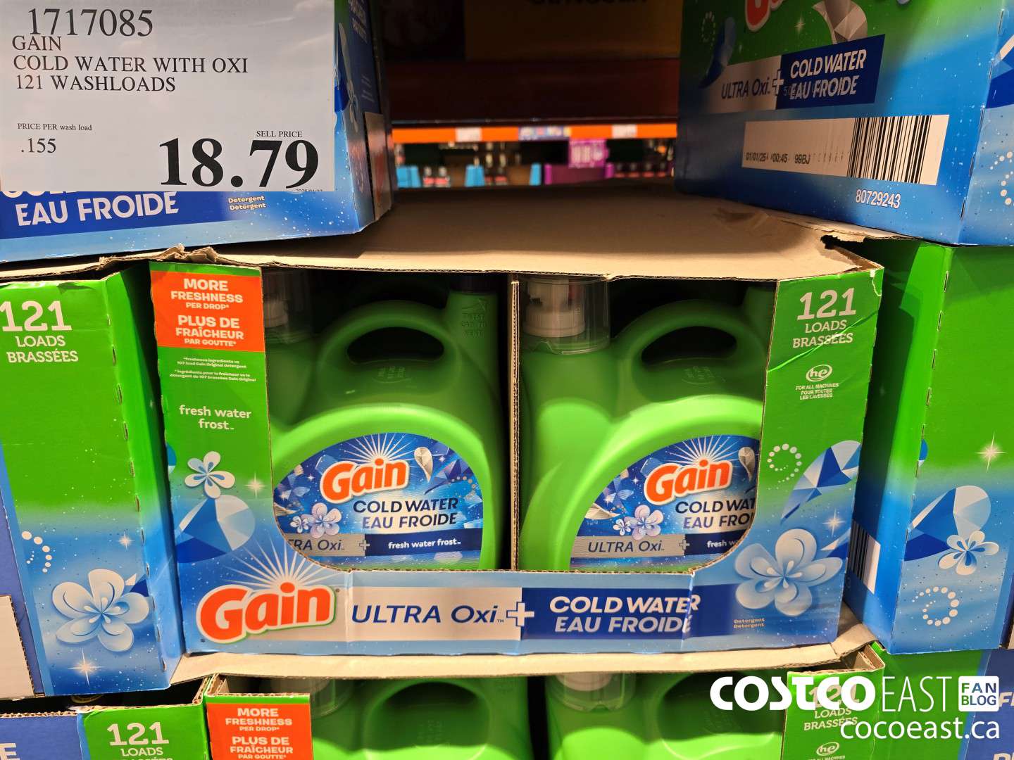 1717085 GAIN COLD WATER WITH OXI 121 wash loads $18.79