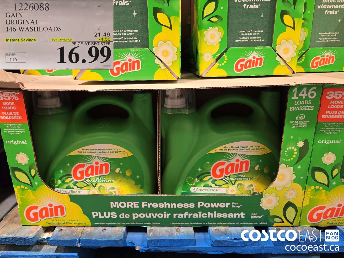 1226088 GAIN ORIGINAL 146 washloads ($4.50 INSTANT SAVINGS EXPIRES ON 2025-02-16) $16.99