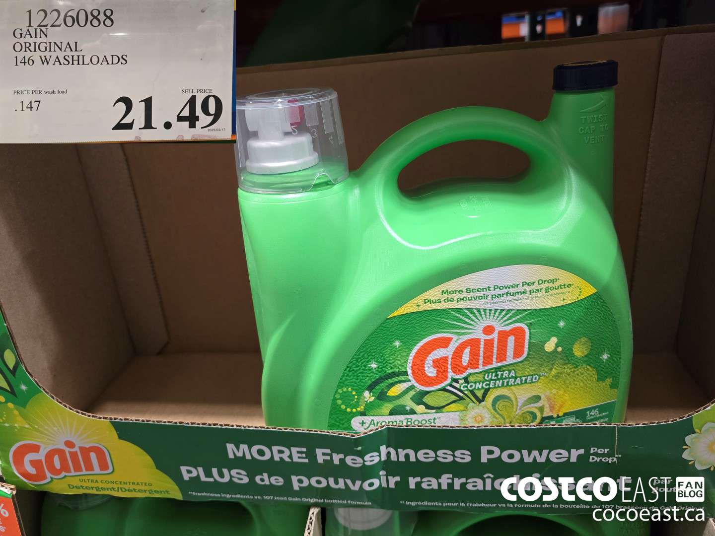 1226088 GAIN ORIGINAL 146 washloads $21.49