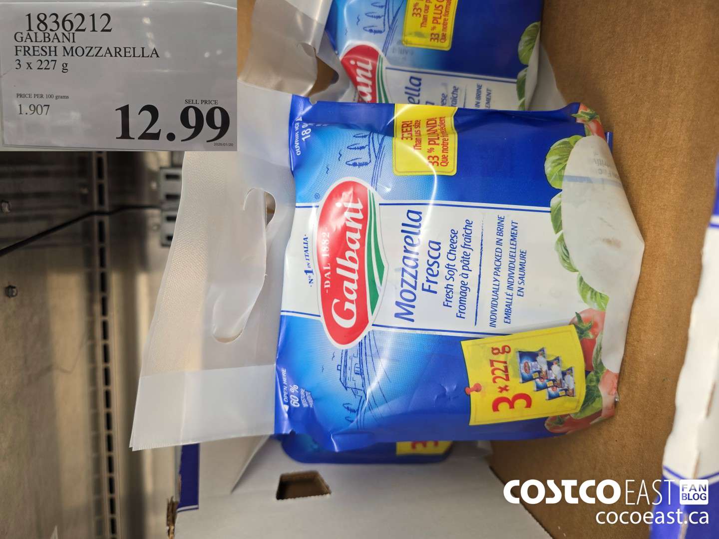 1836212 GALRANI FRESH MOZZARELLA 3 X 227 G $12.99