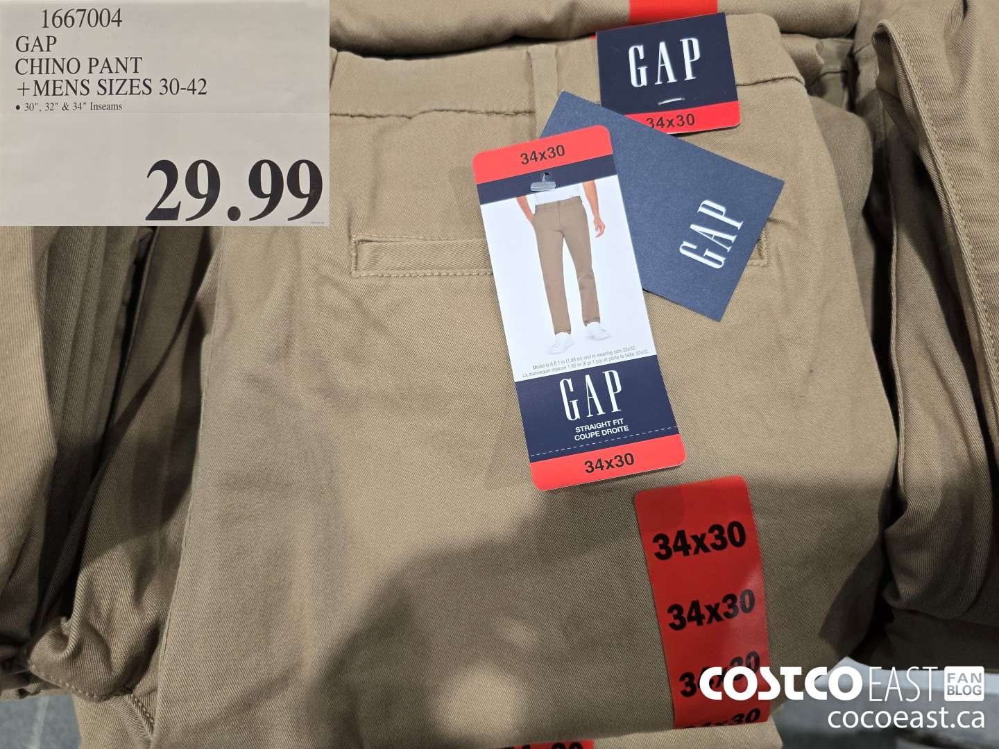 1667004 GAP CHINO PANT +MENS SIZES 30-42 $29.99