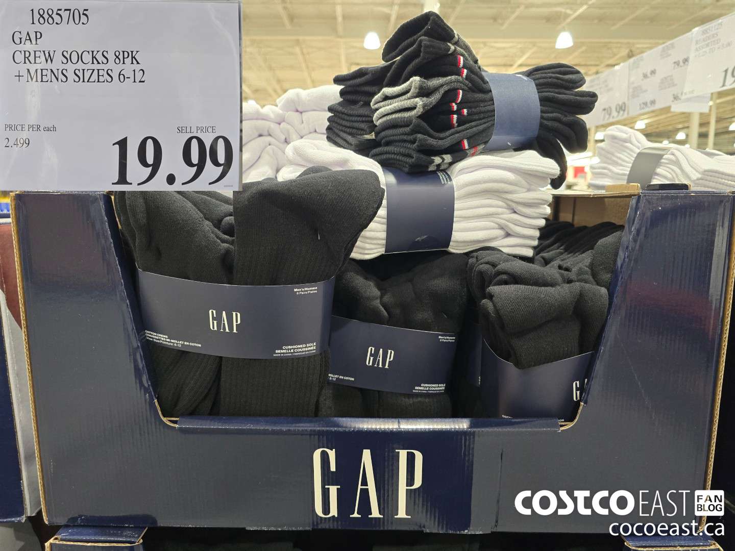 1885705 GAP CREW SOCKS 8PK +MENS SIZES 6-12 $19.99