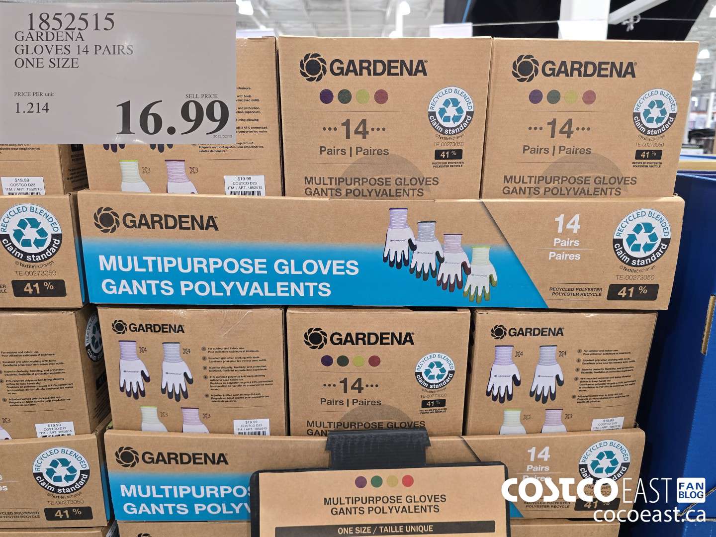 1852515 GARDENA GLOVES 14 PAIRS ONE SIZE $16.99