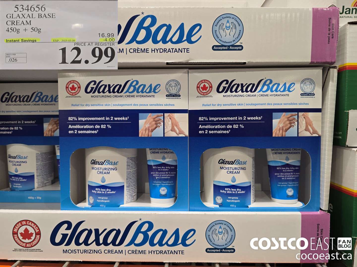 534656 GLAXAL BASE CREAM 450G + 50G ($4.00 INSTANT SAVINGS EXPIRES ON 2025-03-09) $12.99