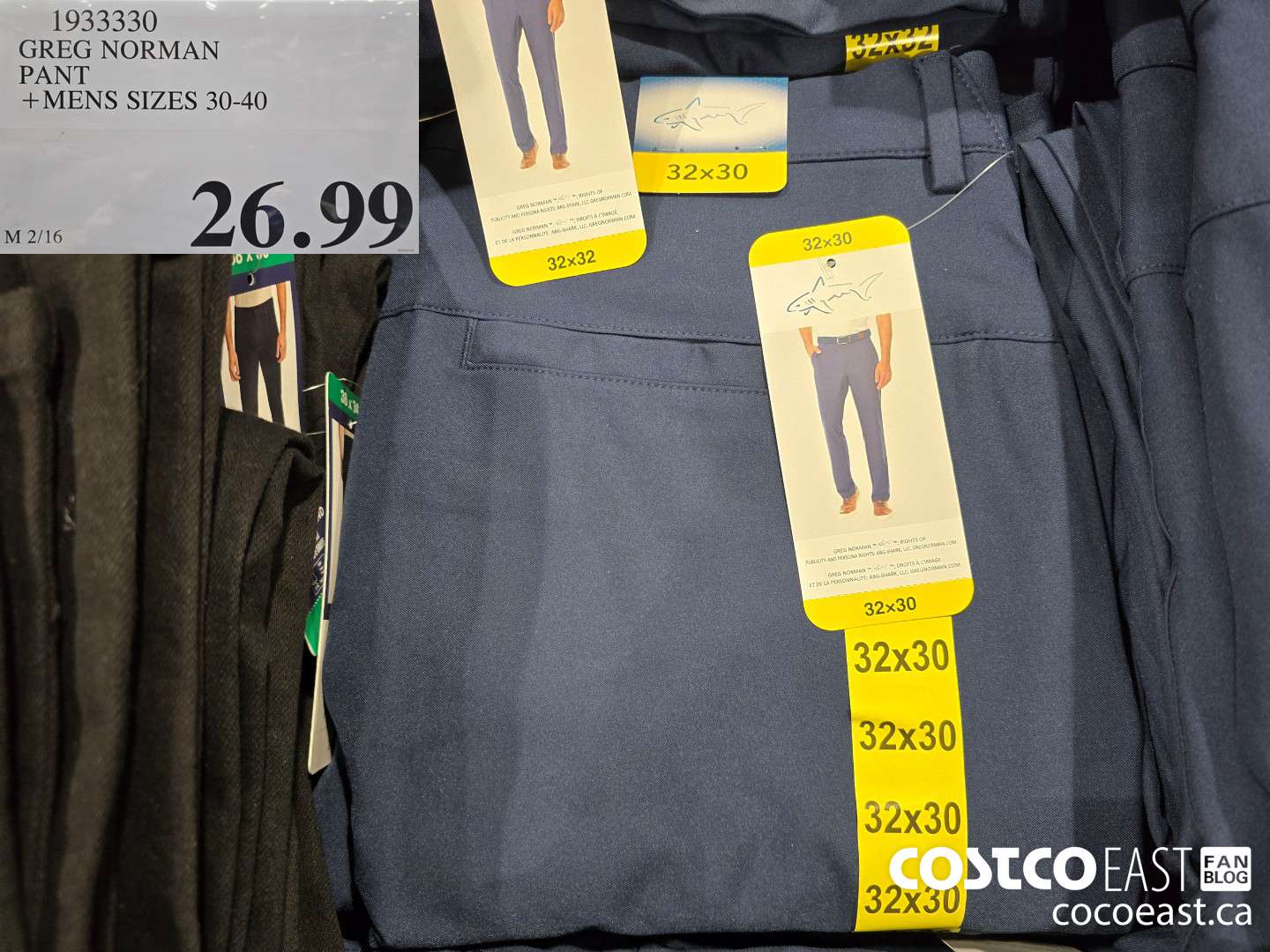 1933330 GREG NORMAN PANT +MENS SIZES 30-40 $26.99