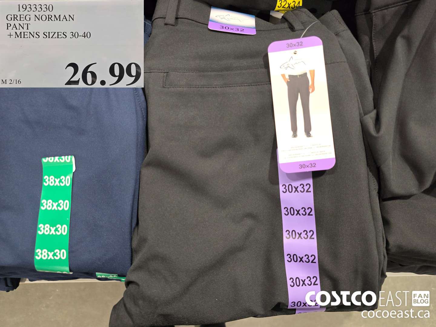 1933330 GREG NORMAN PANT +MENS SIZES 30-40 $26.99