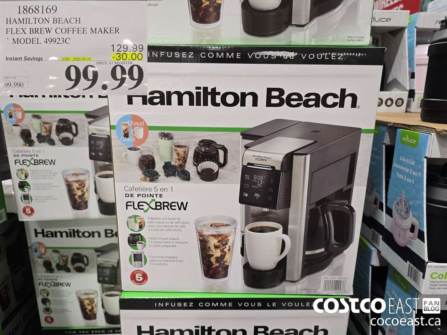 1868169 HAMILTON BEACH FLEX BREW COFFEE MAKER MODEL 49923C ($30.00 INSTANT SAVINGS EXPIRES ON 2025-02-16) $99.99