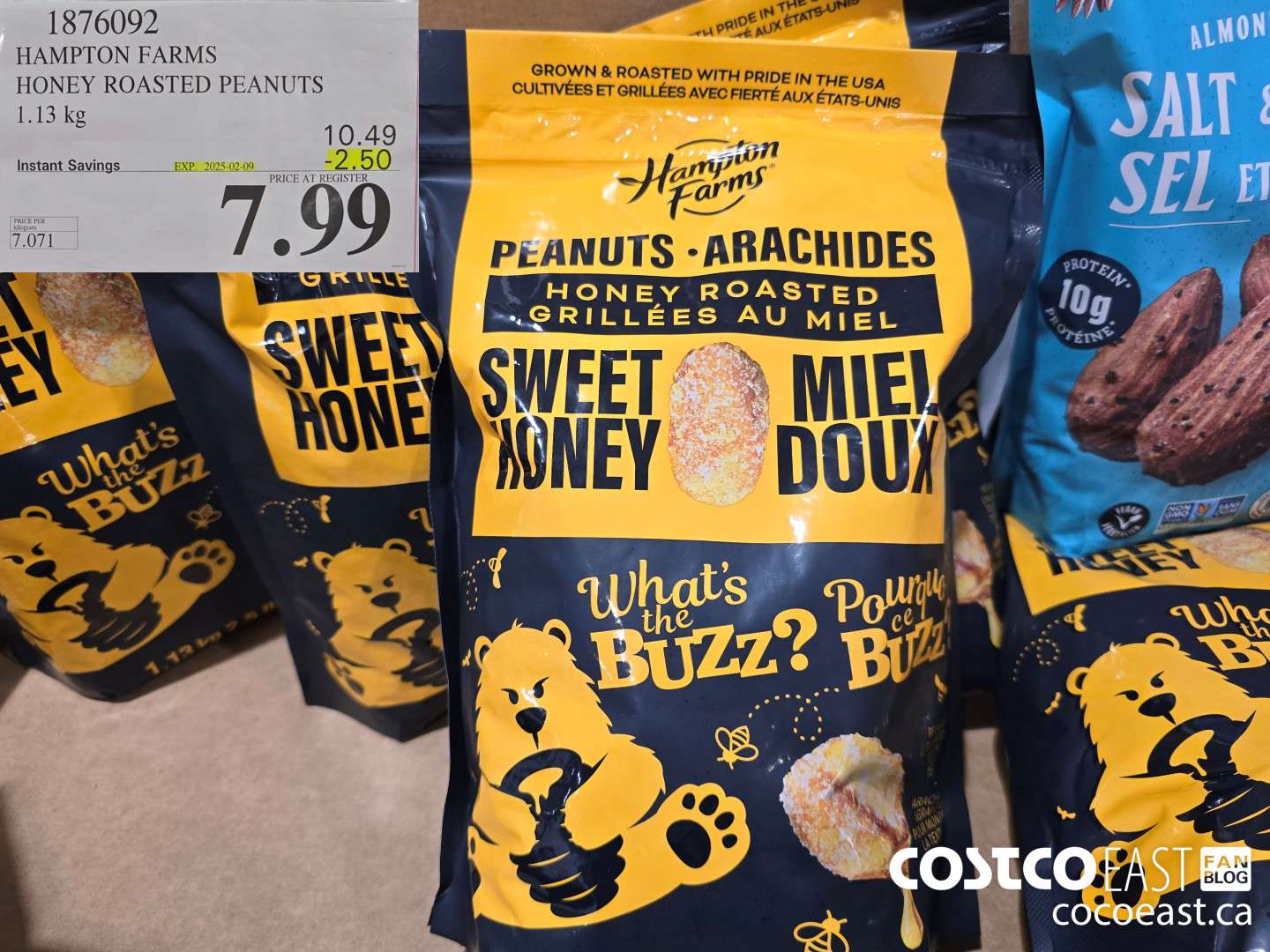 1876092 HAMPTON FARMS HONEY ROASTED PEANUTS 1.13 kg ($2.50 INSTANT SAVINGS EXPIRES ON 2025-02-09) $7.99