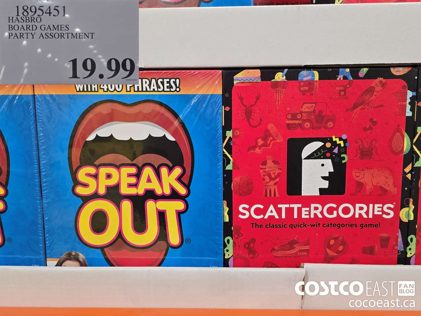 1895451 HASBRO BOARD GAMES PARTY ASSORTMENT $19.99