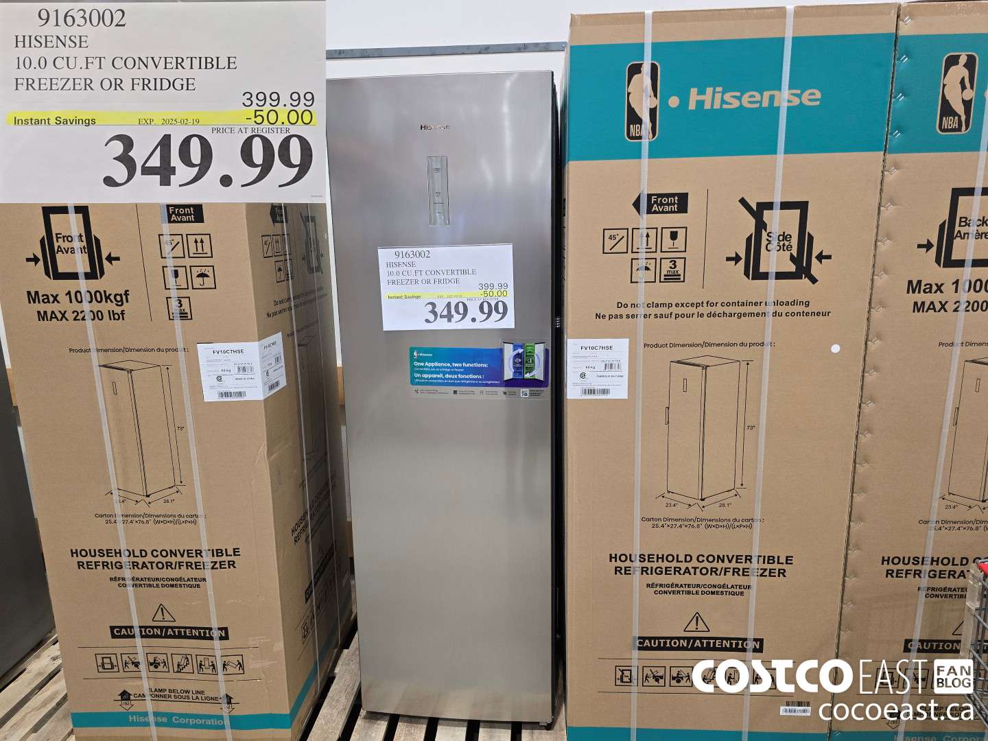 9163002 HISENSE 10.0 CU.FT CONVERTIBLE FREEZER OR FRIDGE ($50.00 INSTANT SAVINGS EXPIRES ON 2025-02-19) $349.99