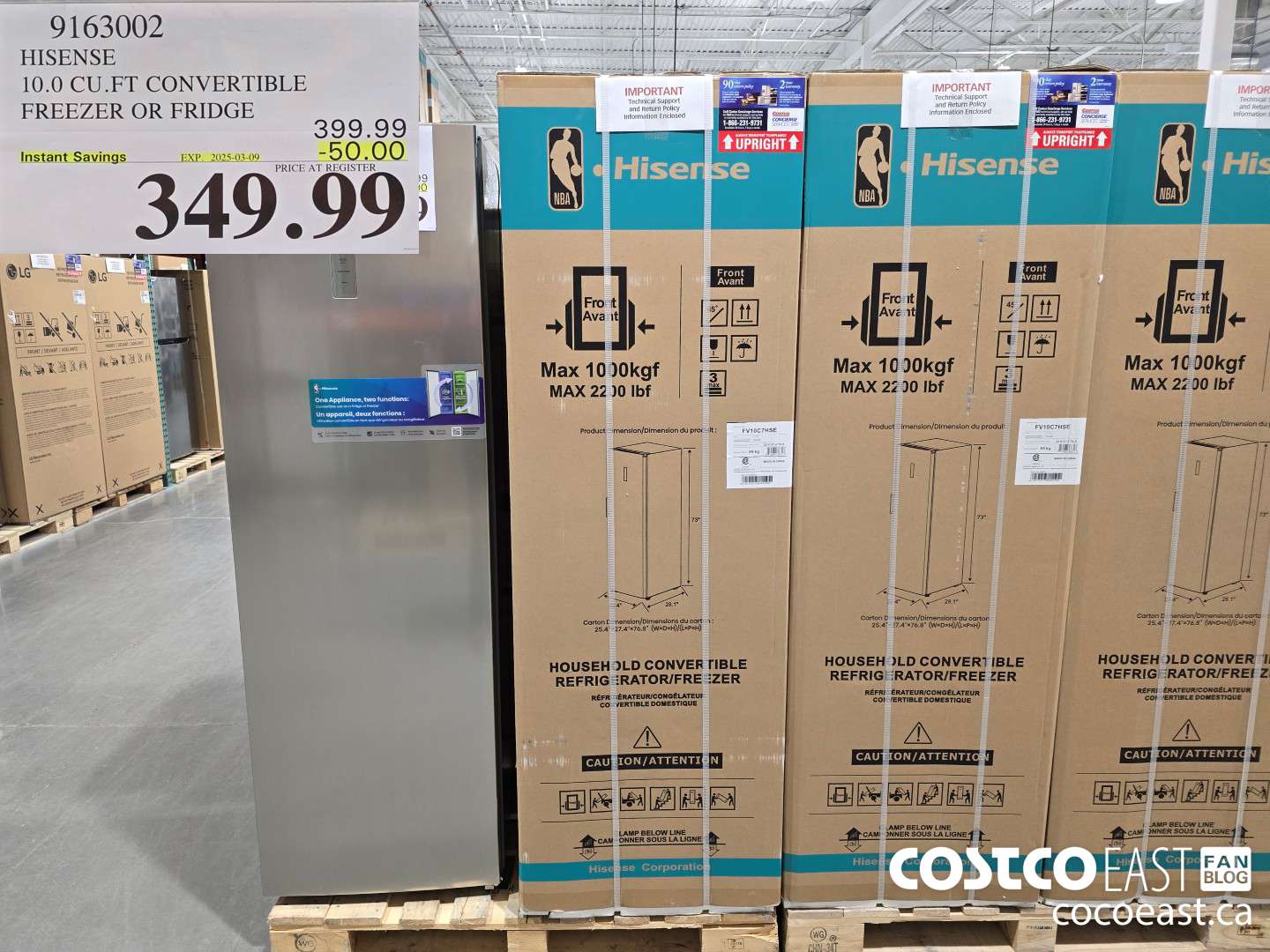 9163002 HISENSE 10.0 CU.FT CONVERTIBLE FREEZER OR FRIDGE ($50.00 INSTANT SAVINGS EXPIRES ON 2025-03-09) $349.99