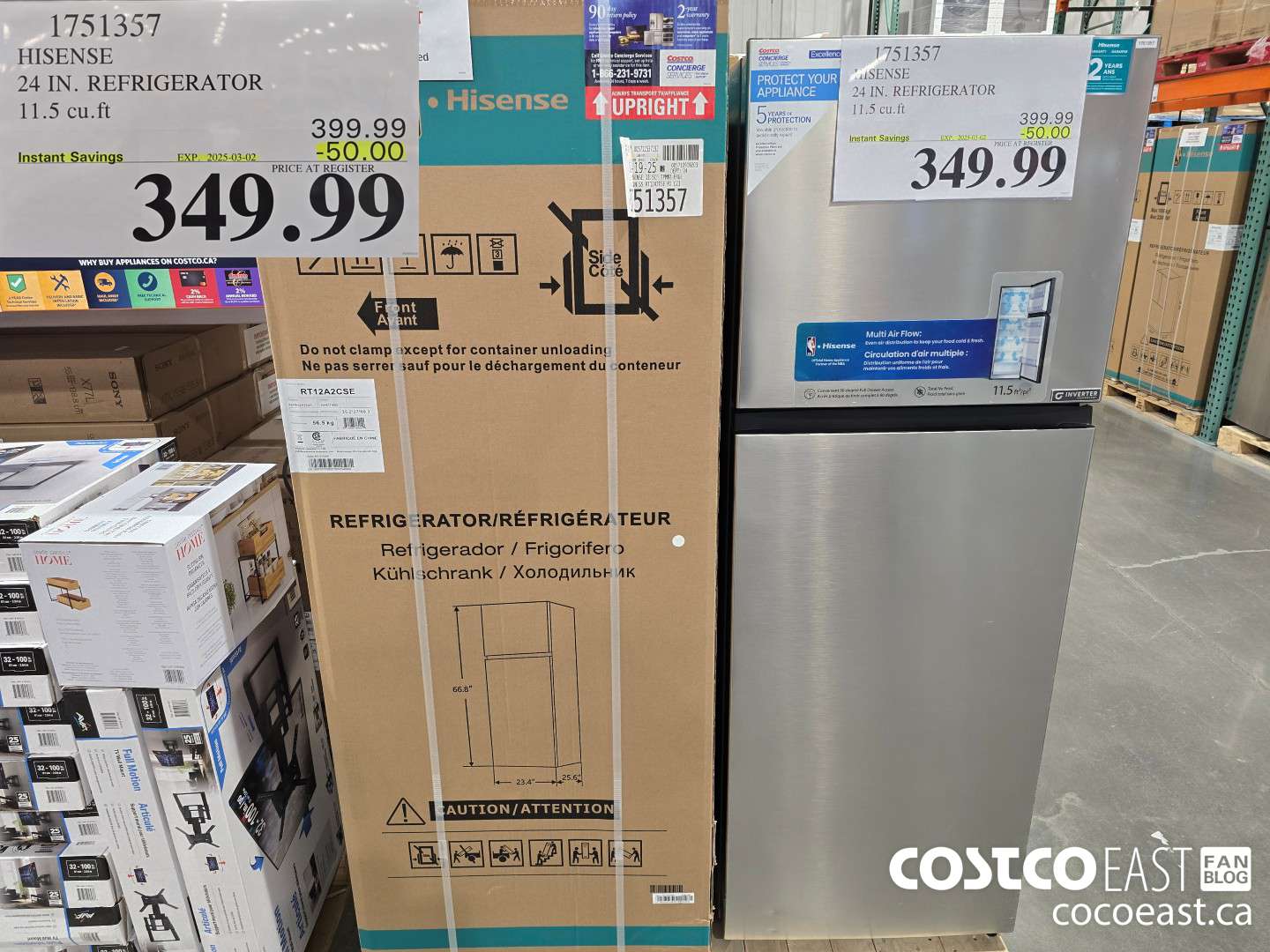 1751357 HISENSE 24 IN. REFRIGERATOR 11.5 cu.ft ($50.00 INSTANT SAVINGS EXPIRES ON 2025-03-02) $349.99
