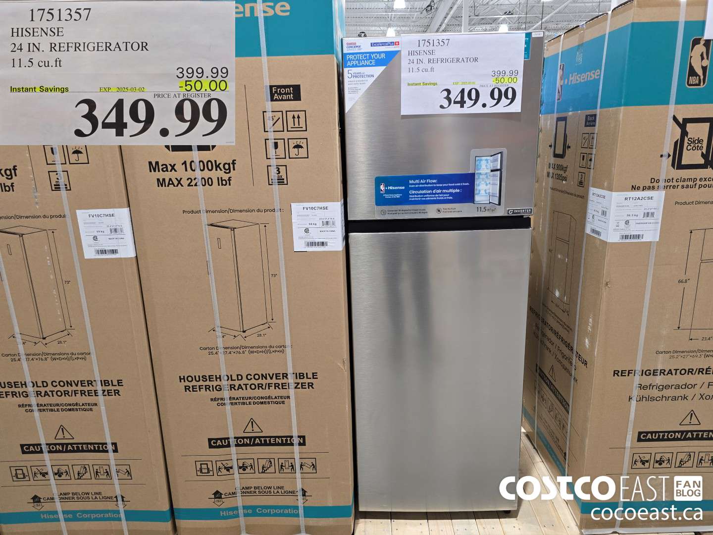 1751357 HISENSE 24 IN. REFRIGERATOR 11.5 cu.ft ($50.00 INSTANT SAVINGS EXPIRES ON 2025-03-02) $349.99