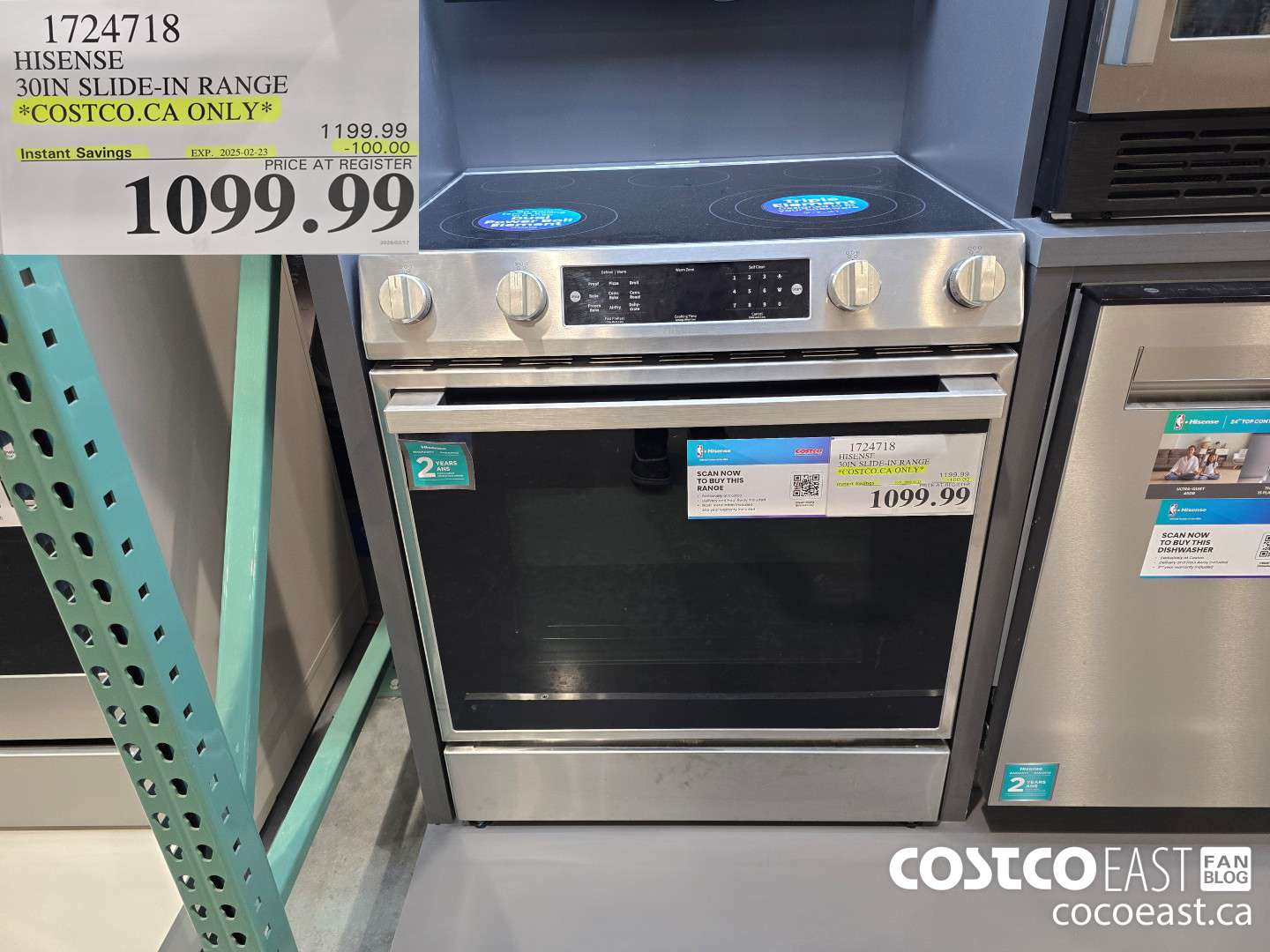 1724718 HISENSE 30IN SLIDE-IN RANGE *COSTCO.CA ONLY* ($100.00 INSTANT SAVINGS EXPIRES ON 2025-02-23) $1099.99