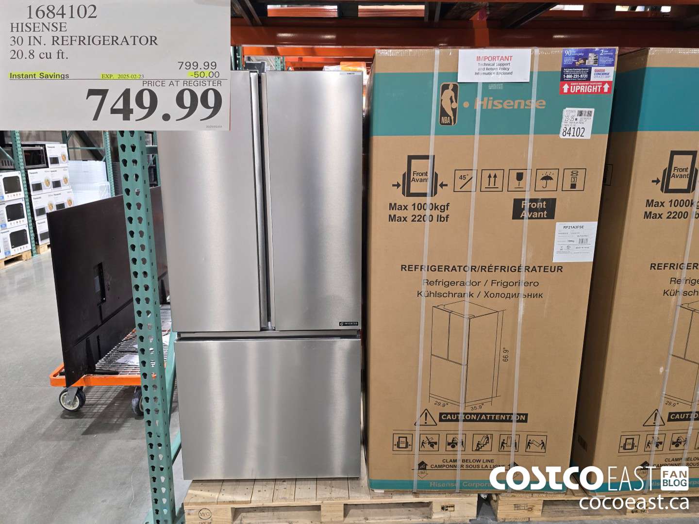 1684102 HISENSE 30 IN. REFRIGERATOR 20.8 CUFT ($50.00 INSTANT SAVINGS EXPIRES ON 2025-02-23) $749.99