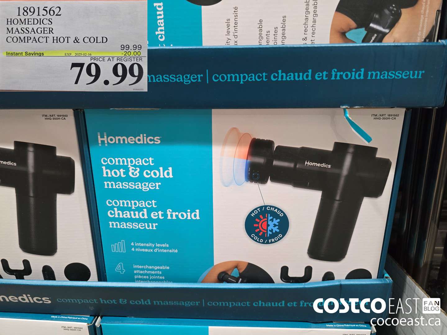 1891562 HOMEDICS MASSAGER COMPACT HOT & COLD ($20.00 INSTANT SAVINGS EXPIRES ON 2025-02-16) $79.99